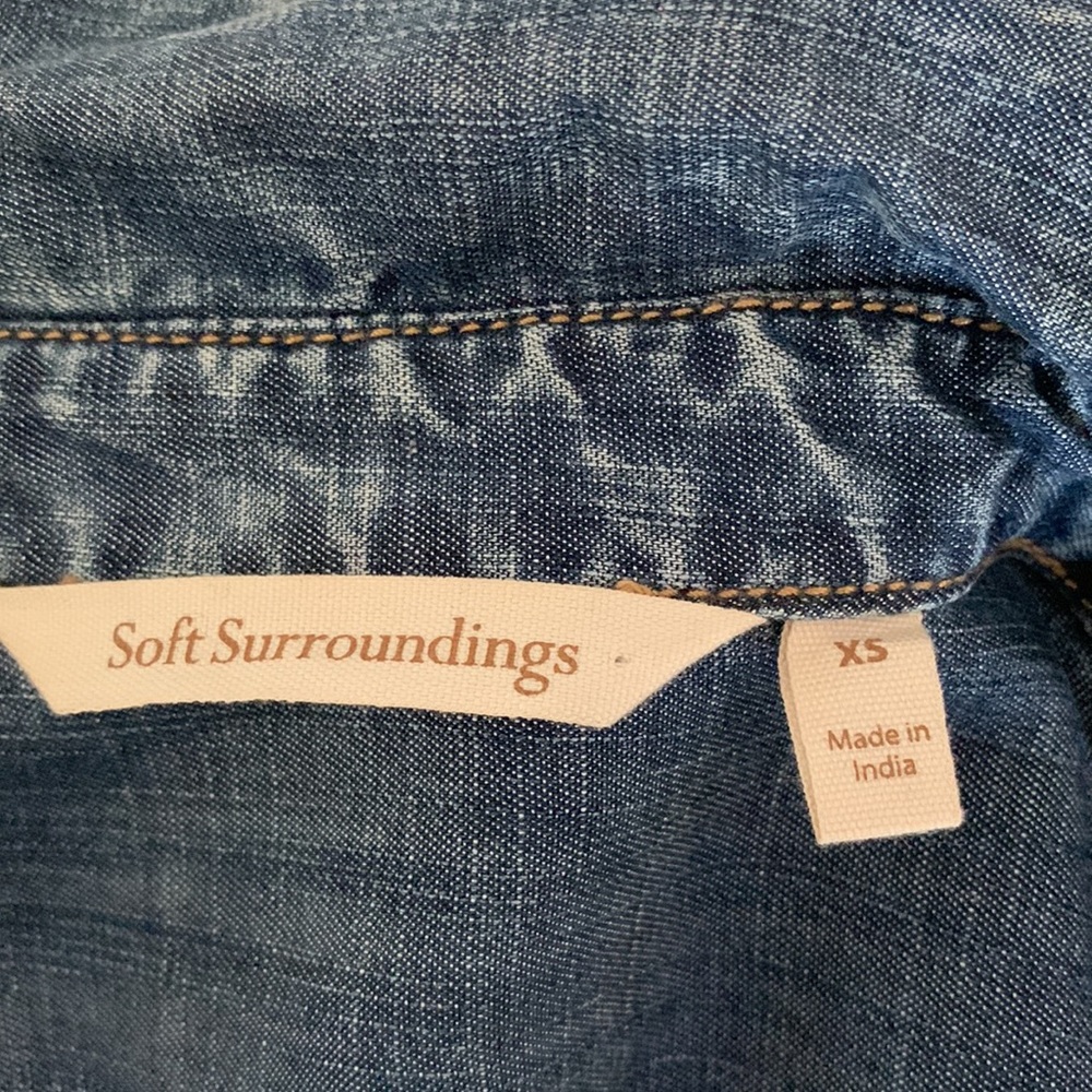 Soft Surroundings embroidered jean shirt - Picture 10 of 11